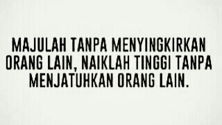 Jangan menyingkirkan orang lain